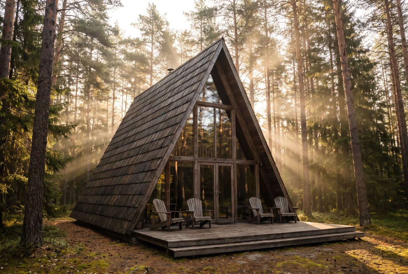 Дом A-frame — пример построенного дома