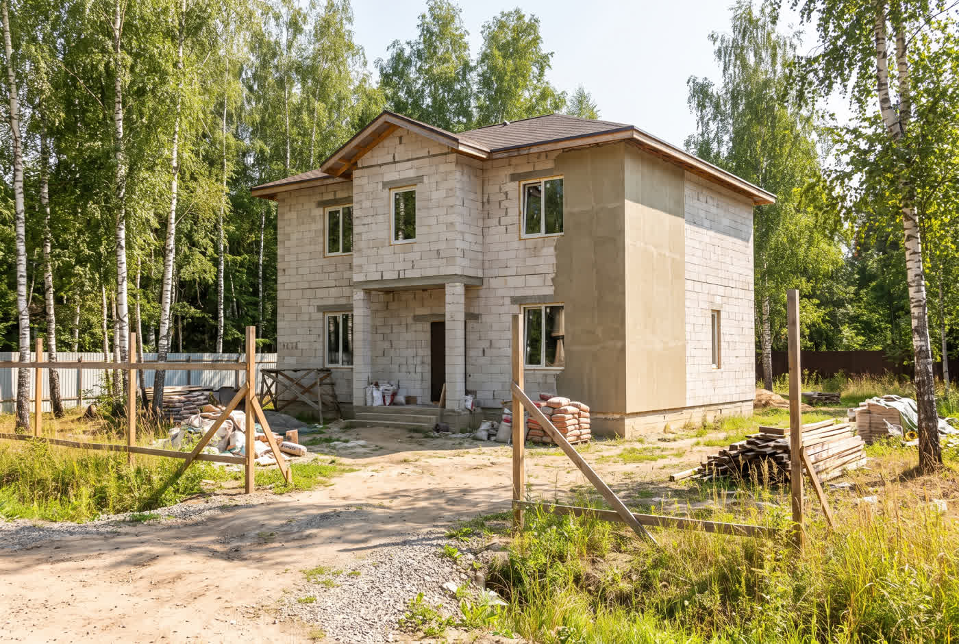 Дом из газобетона — пример построенного дома